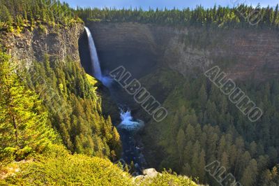 Falls in a canyon.