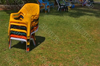Convenient chairs for a beach