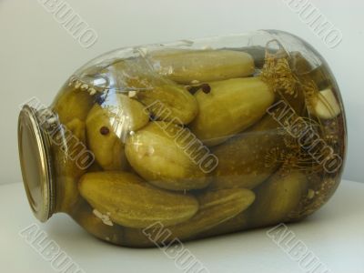 Bank with cucumbers