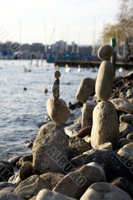 Stones at the lake coast