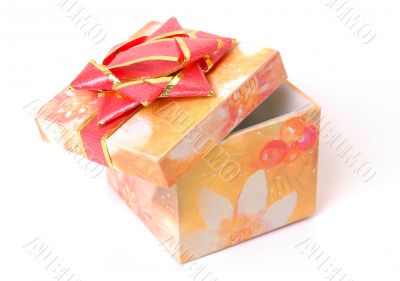 Gift box with red bow