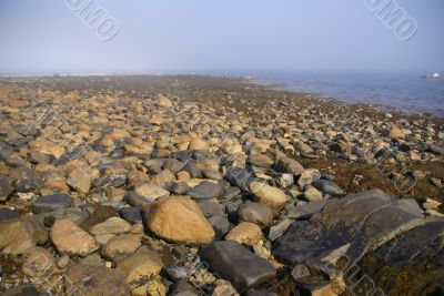 Granite pebbles, rounded by the ocean