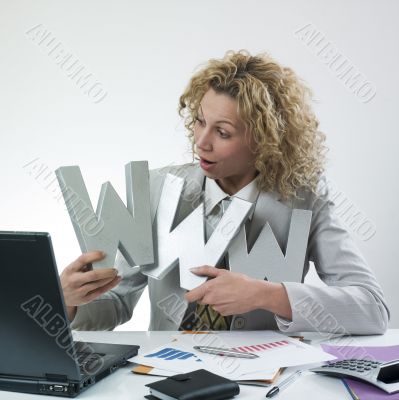 Surprised businesswoman