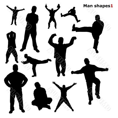silhouettes of the man