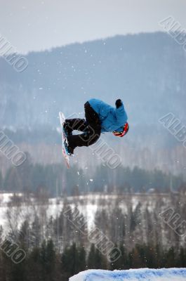 snowboarder twist jumping