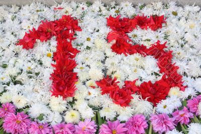 Number 15 with flowers