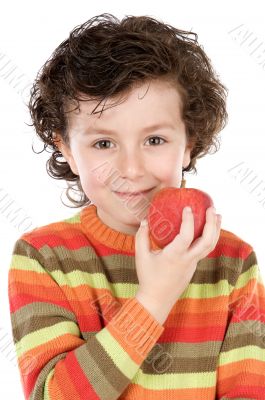 Child whit apple