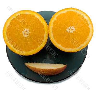 Two smiling orange