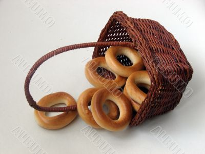Basket with bagels