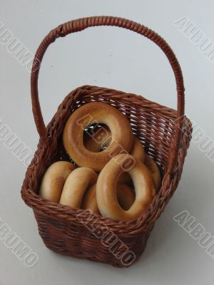 Basket with bagels