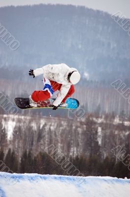 snowboarder twist jumping