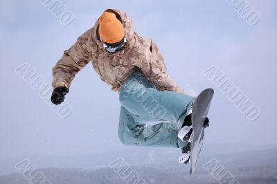 snowboarder twist jumping