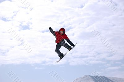 snowboarder jumping