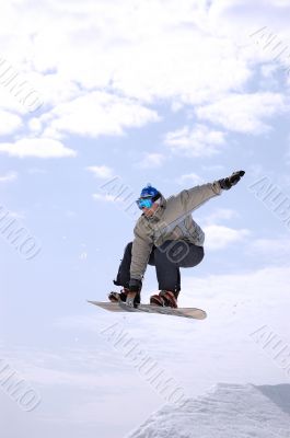 snowboarder jumping