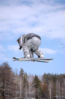 snowboarder twist jumping