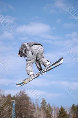 snowboarder twist jumping