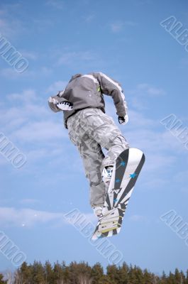 snowboarder twist jumping