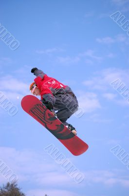 snowboarder twist jumping