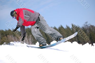 snowboarder alighting
