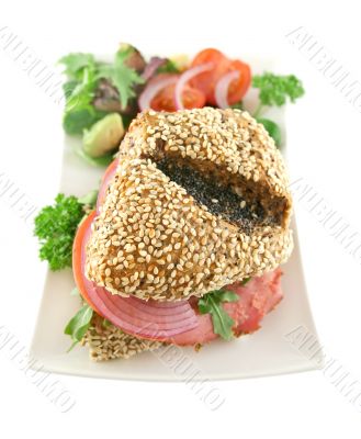 Wholegrain Pastrami Salad Roll