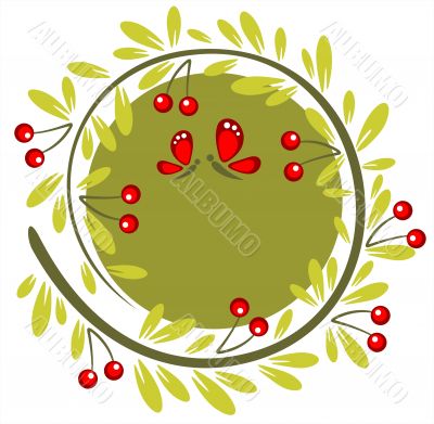 green foliage frame