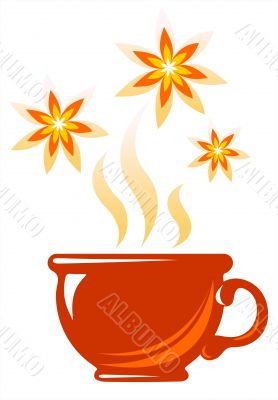 tea cup and flowers