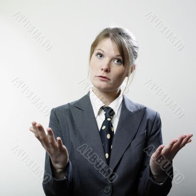 Businesswoman gesturing