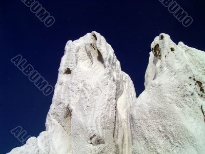 winter in mountains, rocks