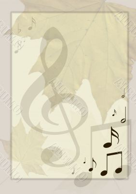 Background in retro - style, with musical symbols