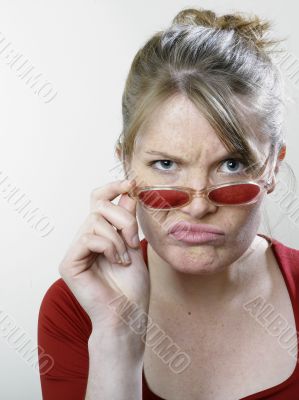 Woman with criticizing express