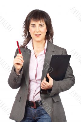 Business woman writing