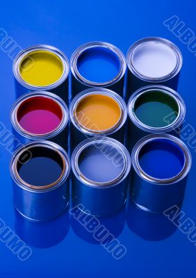 Paint and cans