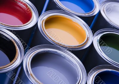 Paint and cans