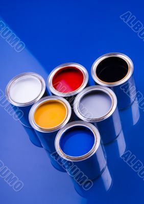 Paint and cans