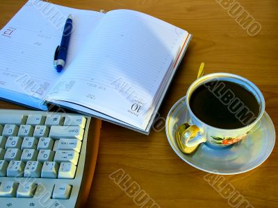 Coffee with computer key board