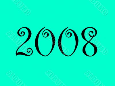 2008 on green background