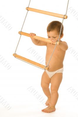 Boy with a rope-ladder
