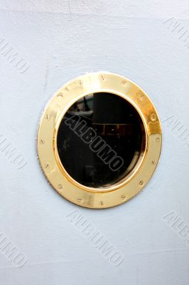 window - the porthole at a military ship