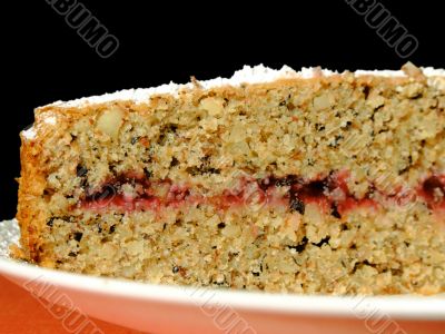 Buckwheat cake with cranberry marmalade