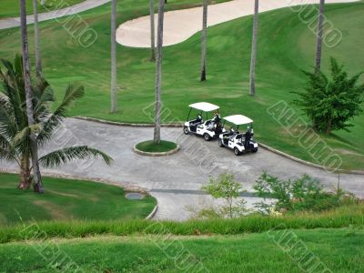 Ariel view of Golf Carts