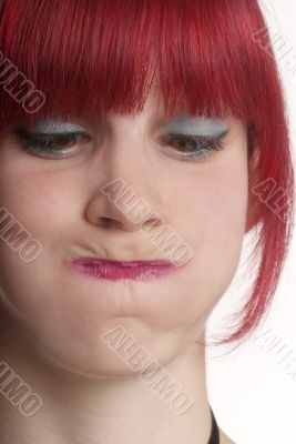 woman holds breath