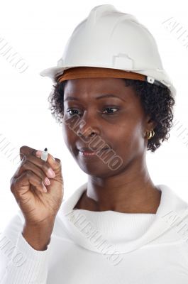 Engineer writing
