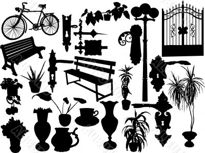 Silhouettes of different objects