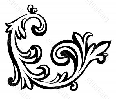 Vector illustration of an abstract floral element