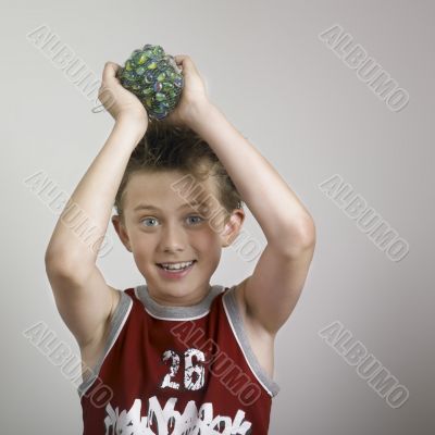 Boy with marbles