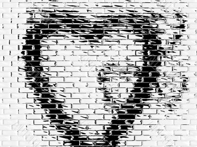 black heart graffitti on wall