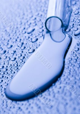 Blue chemistry vials