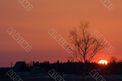 Sunset in a countryside