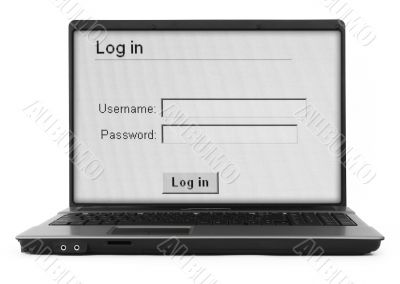 notebook with log in screen #2