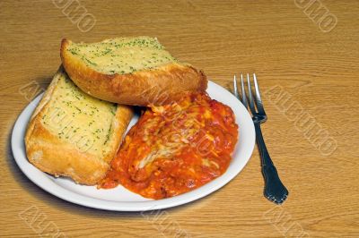 Lasagna and Garlic Bread